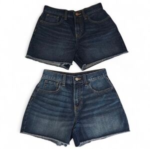 Old Navy High-Rise Adjustable Waist Girls Denim Shorts‎ Two Pairs Both Size 14